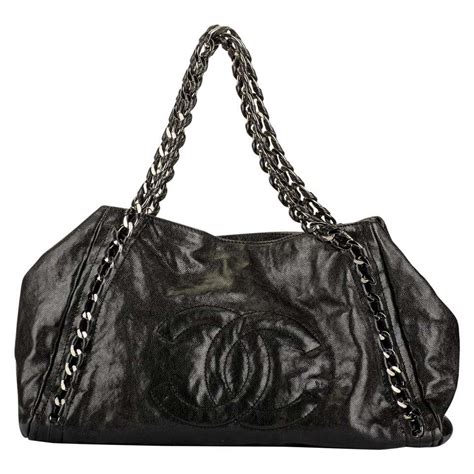 chanel chain around leather tote|chanel large shopping tote.